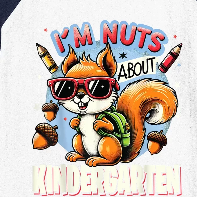 Kindergarten Back To School 1st Day Of Kindergarten Squirrel Baseball Sleeve Shirt