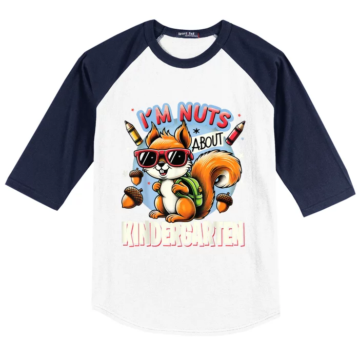 Kindergarten Back To School 1st Day Of Kindergarten Squirrel Baseball Sleeve Shirt