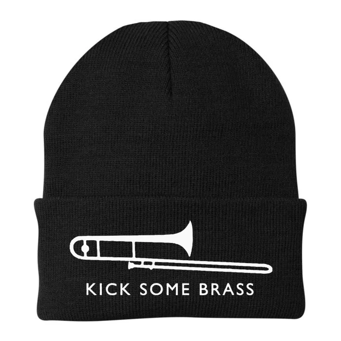 Kick Brass Trombone Fun Marching Band Camp Geek Nerd Knit Cap Winter Beanie