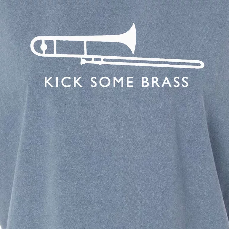 Kick Brass Trombone Fun Marching Band Camp Geek Nerd Garment-Dyed Women's Muscle Tee