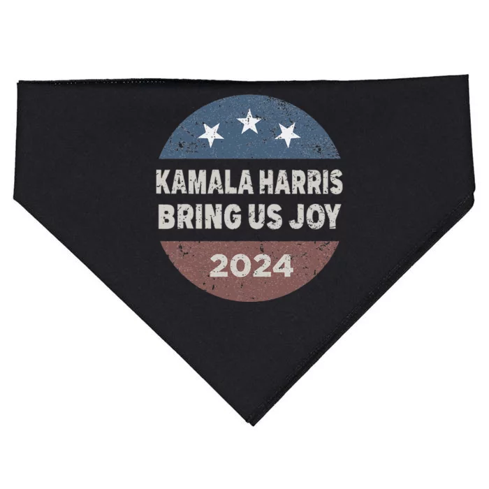 Kamala Bring Us Joy Kamala Harris 2024 USA-Made Doggie Bandana