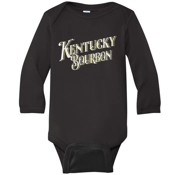 Kentucky Bourbon Vintage Whiskey Lover Kentucky Bourbon Baby Long Sleeve Bodysuit