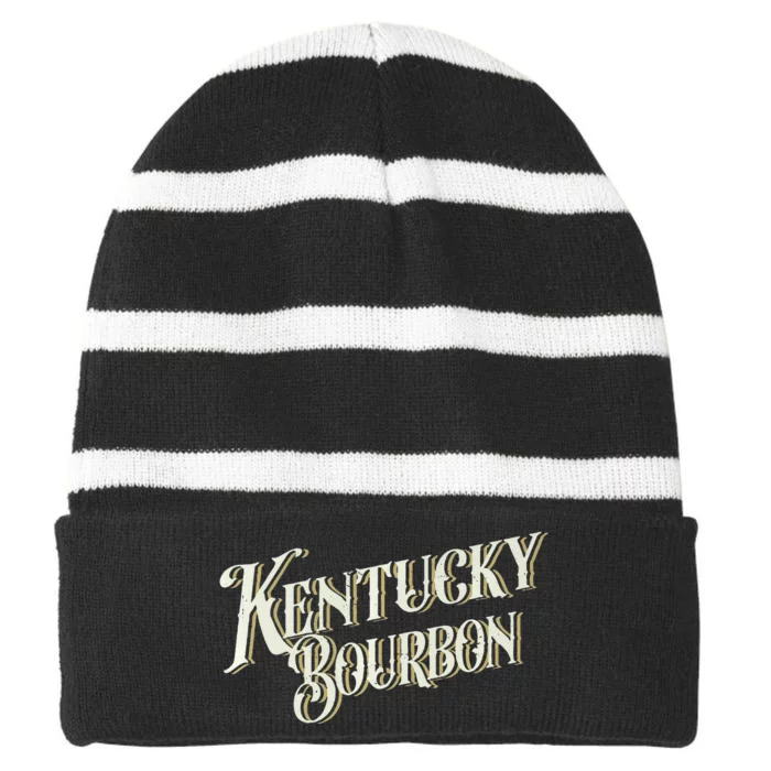 Kentucky Bourbon Vintage Whiskey Lover Kentucky Bourbon Striped Beanie with Solid Band