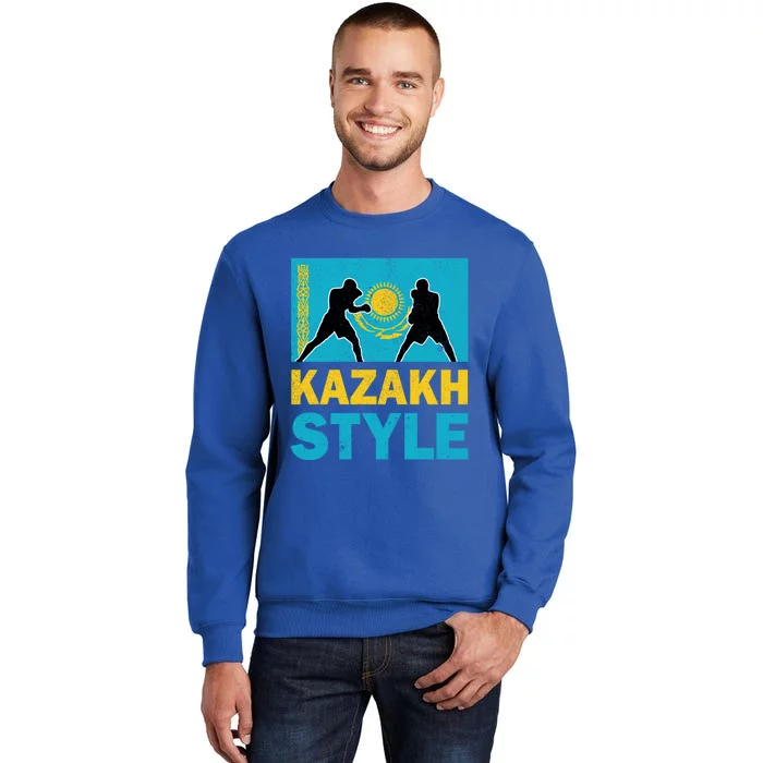 Kazakh Boxing Vintage Kazakhstan Flag Kazakh Boxing Pride Cool Gift Sweatshirt