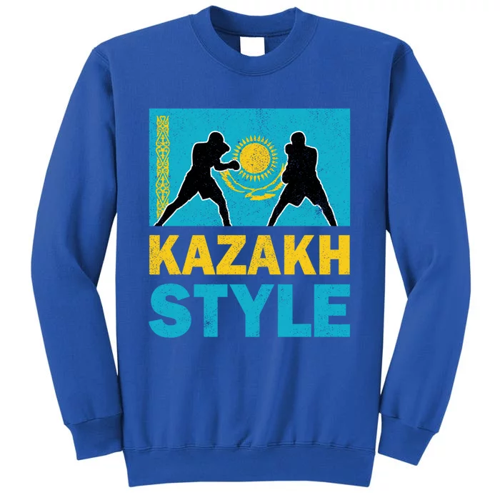 Kazakh Boxing Vintage Kazakhstan Flag Kazakh Boxing Pride Cool Gift Sweatshirt