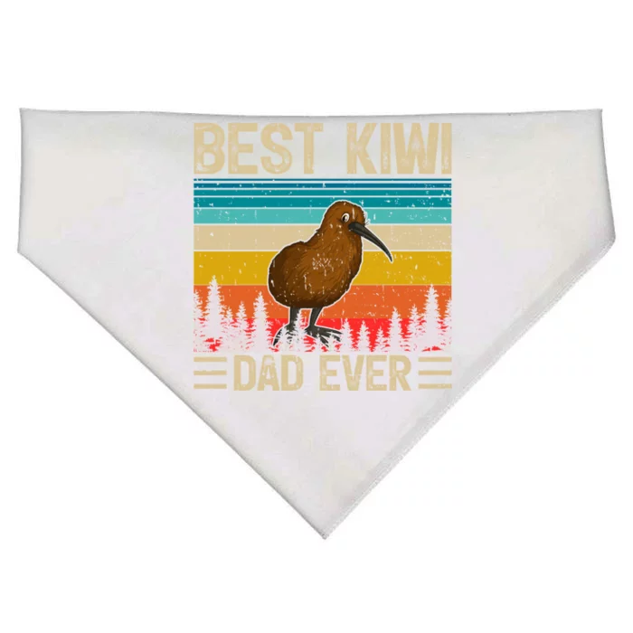 Kiwi Bird Vintage Funny Best Kiwi Dad Ever FatherS Day Gift USA-Made Doggie Bandana