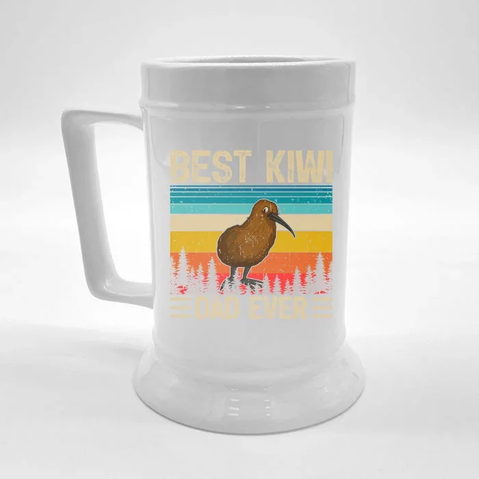 Kiwi Bird Vintage Funny Best Kiwi Dad Ever FatherS Day Gift Front & Back Beer Stein