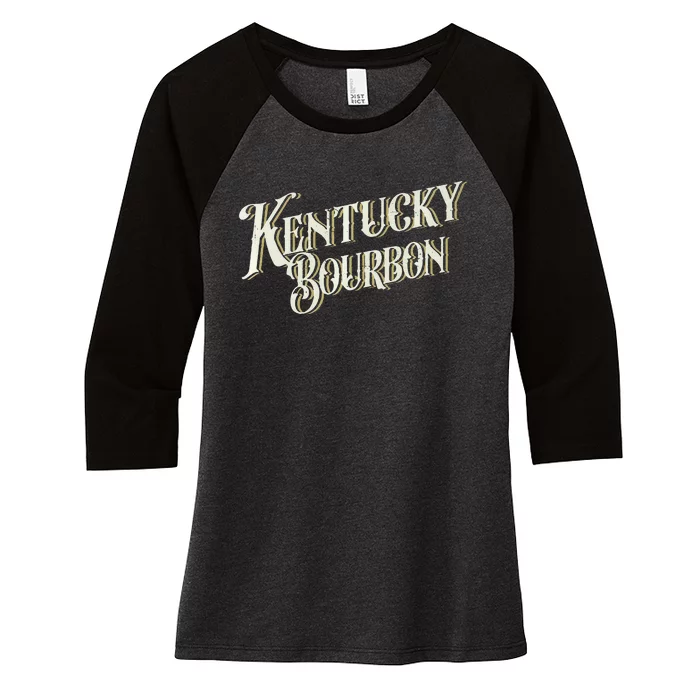 Kentucky Bourbon Vintage Whiskey Lover Kentucky Bourbon Women's Tri-Blend 3/4-Sleeve Raglan Shirt