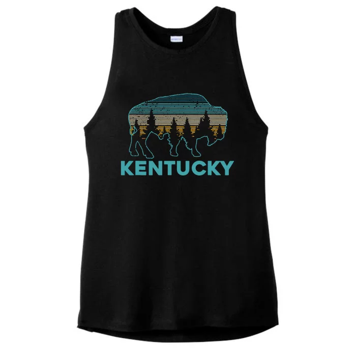 Kentucky Bison Vintage American Buffalo Souvenir Gift Ladies Tri-Blend Wicking Tank