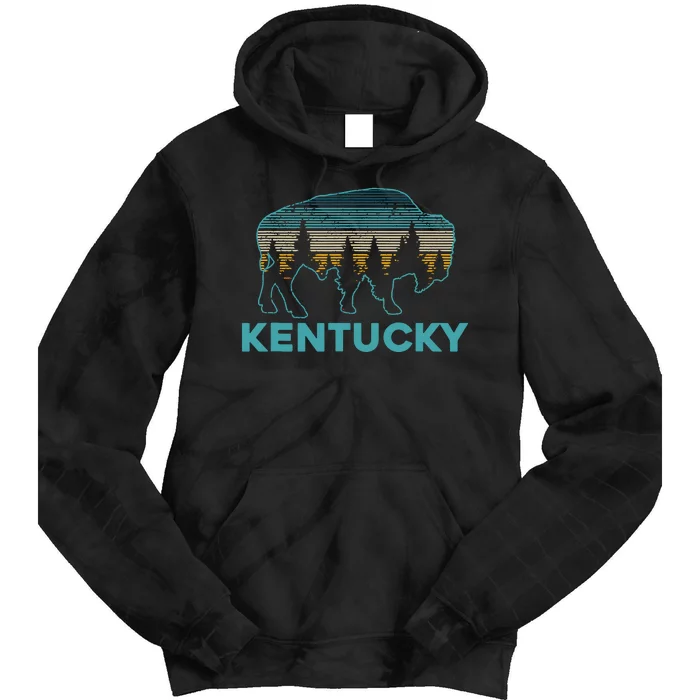 Kentucky Bison Vintage American Buffalo Souvenir Gift Tie Dye Hoodie