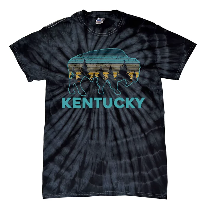 Kentucky Bison Vintage American Buffalo Souvenir Gift Tie-Dye T-Shirt