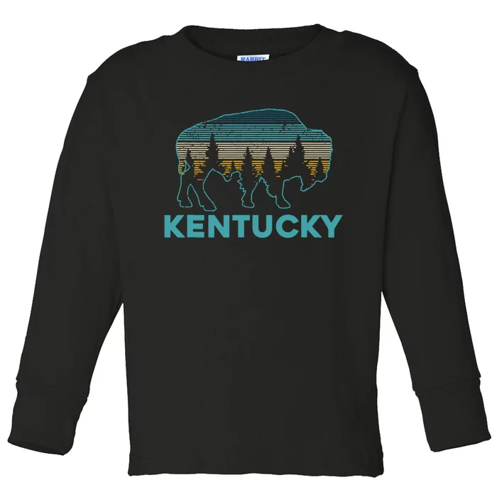 Kentucky Bison Vintage American Buffalo Souvenir Gift Toddler Long Sleeve Shirt