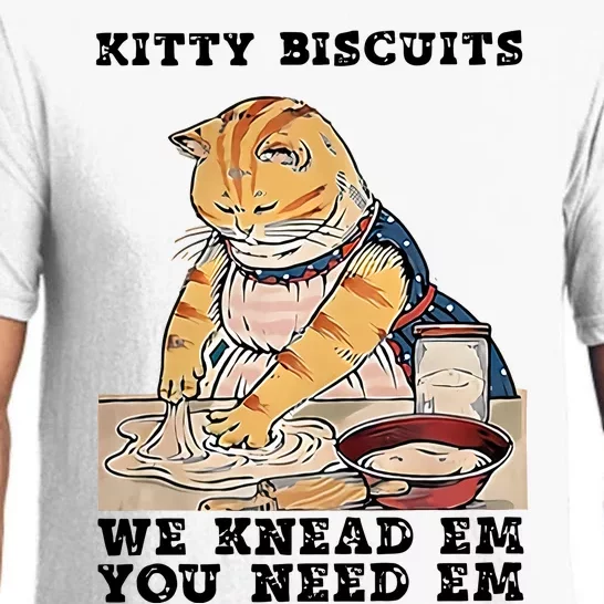 Kitty Biscuits We Knead Em You Need Em Cat Mom Funny Baker Cat Pajama Set