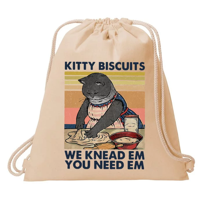 Kitty Biscuits We Knead Em You Need Em Cats Baking Drawstring Bag