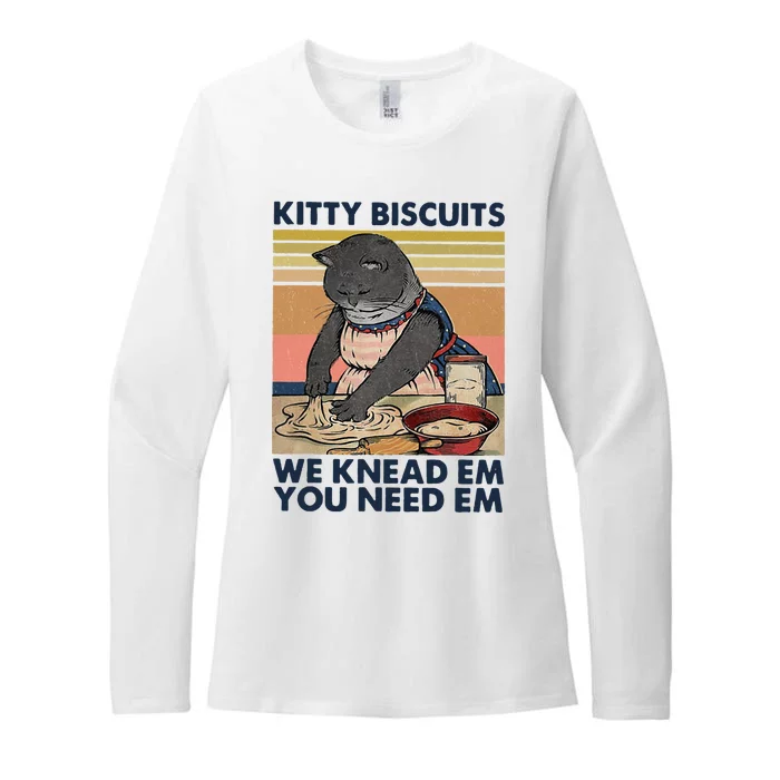 Kitty Biscuits We Knead Em You Need Em Cats Baking Womens CVC Long Sleeve Shirt