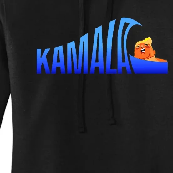 Kamala Blue Wave Over Trump Harris For President Women's Pullover Hoodie