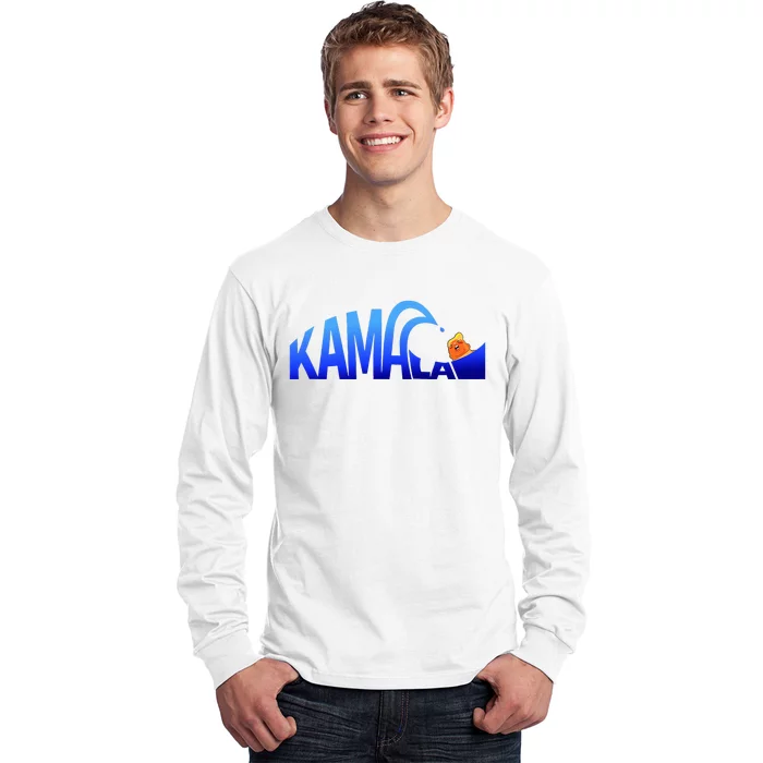 Kamala Blue Wave Over Trump Harris For President Long Sleeve Shirt