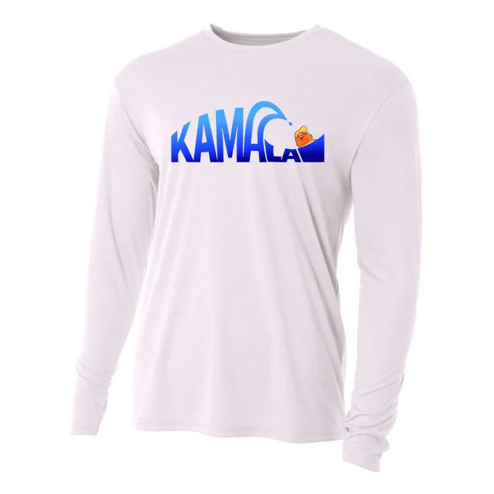 Kamala Blue Wave Over Trump Harris For President Cooling Performance Long Sleeve Crew