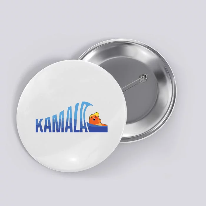 Kamala Blue Wave Over Trump Harris For President Button