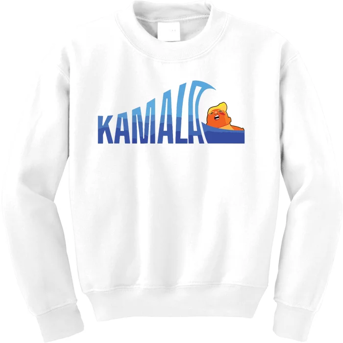 Kamala Blue Wave Over Trump Harris For President Kids Sweatshirt