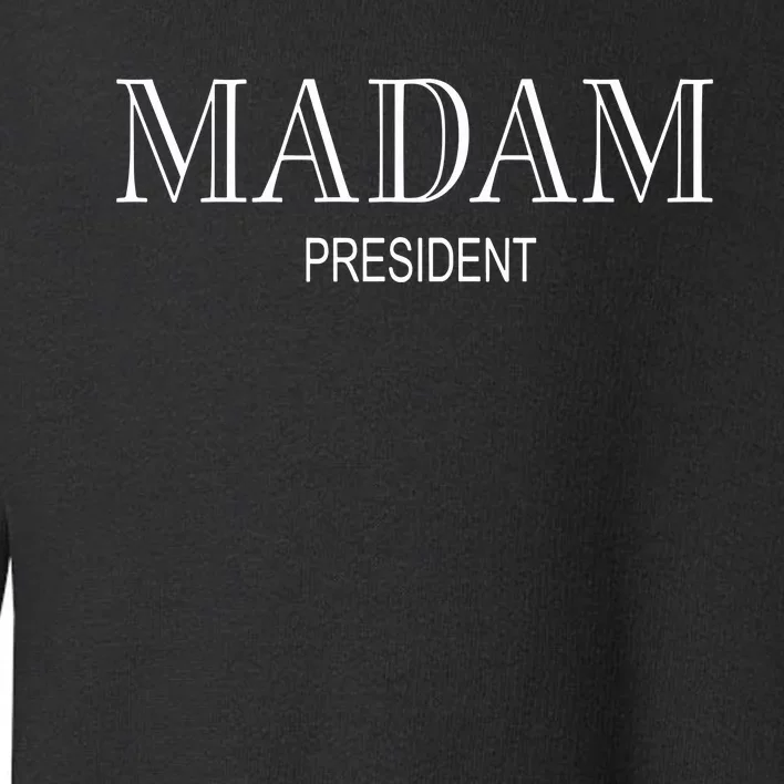 Kalani Brown Wearing Madam President Toddler Sweatshirt