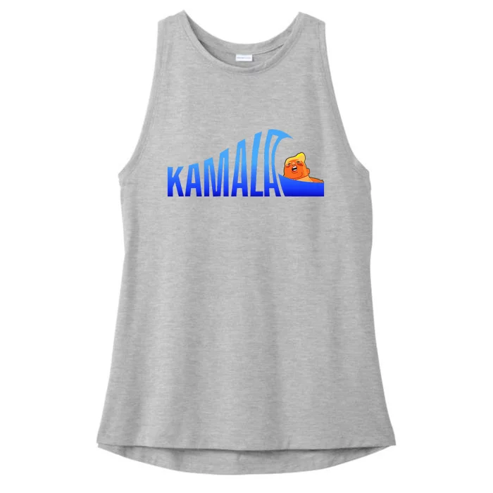 Kamala Blue Wave Over Trump Harris For President Ladies Tri-Blend Wicking Tank