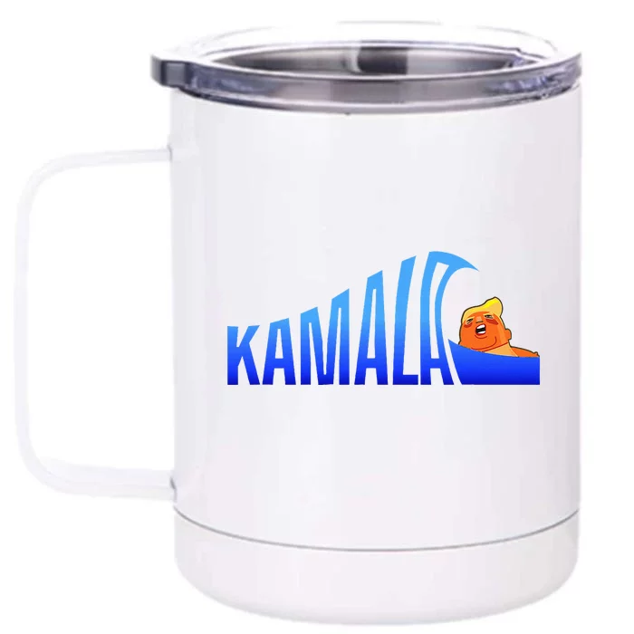 Kamala Blue Wave Over Trump Harris For President Front & Back 12oz Stainless Steel Tumbler Cup