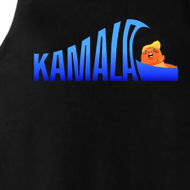 Kamala Blue Wave Over Trump Harris For President Ladies Tri-Blend Wicking Tank