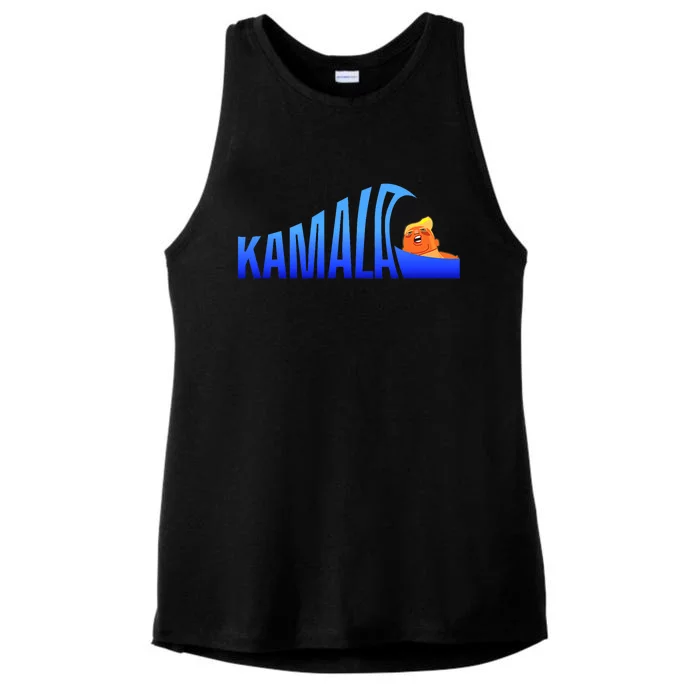 Kamala Blue Wave Over Trump Harris For President Ladies Tri-Blend Wicking Tank