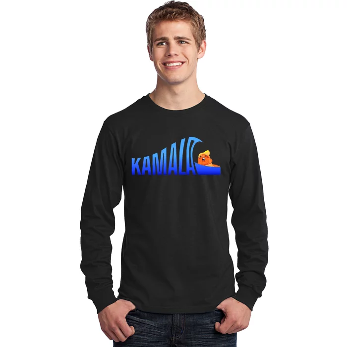 Kamala Blue Wave Over Trump Harris For President Long Sleeve Shirt