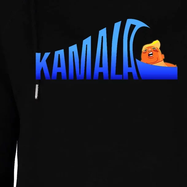 Kamala Blue Wave Over Trump Harris For President Womens Funnel Neck Pullover Hood