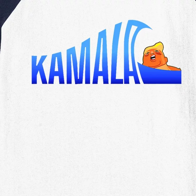 Kamala Blue Wave Over Trump Harris For President Baseball Sleeve Shirt