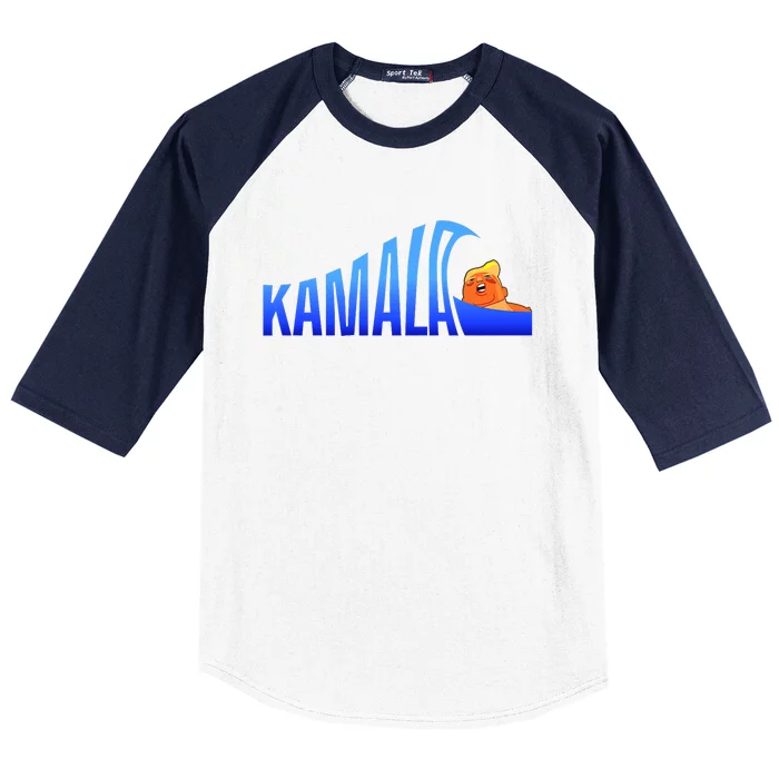 Kamala Blue Wave Over Trump Harris For President Baseball Sleeve Shirt