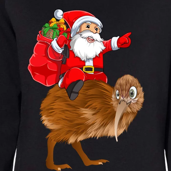 Kiwi Bird Xmas Squad Funny Santa Riding Kiwi Christmas Gift Womens California Wash Sweatshirt