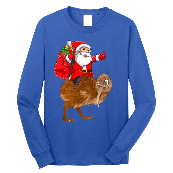 Kiwi Bird Xmas Squad Funny Santa Riding Kiwi Christmas Gift Long Sleeve Shirt