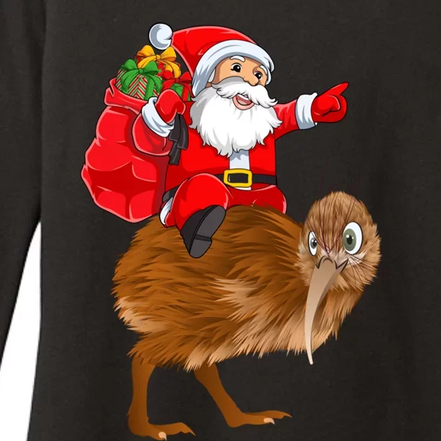 Kiwi Bird Xmas Squad Funny Santa Riding Kiwi Christmas Meaningful Gift Womens CVC Long Sleeve Shirt