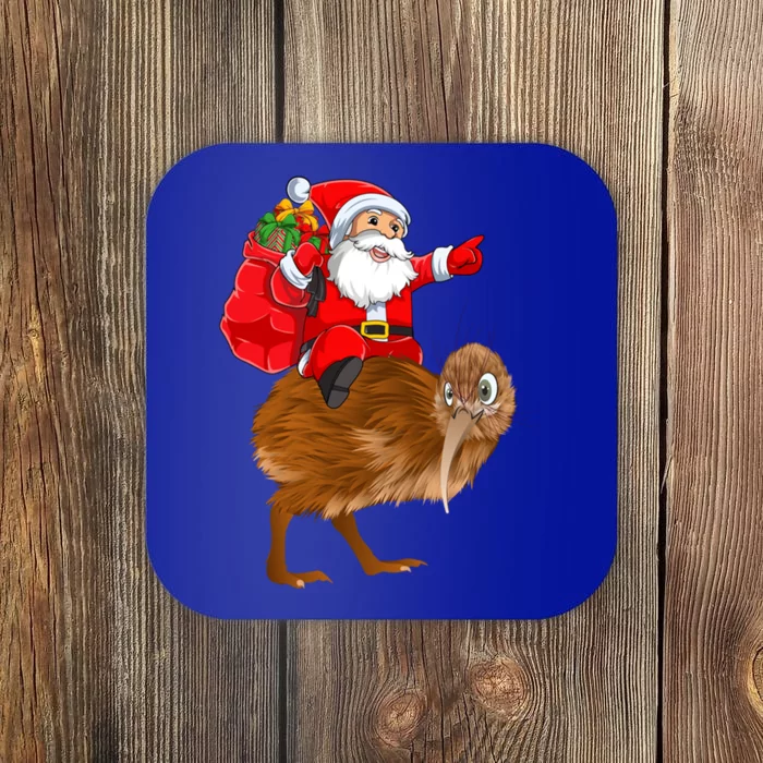 Kiwi Bird Xmas Squad Funny Santa Riding Kiwi Christmas Meaningful Gift Coaster