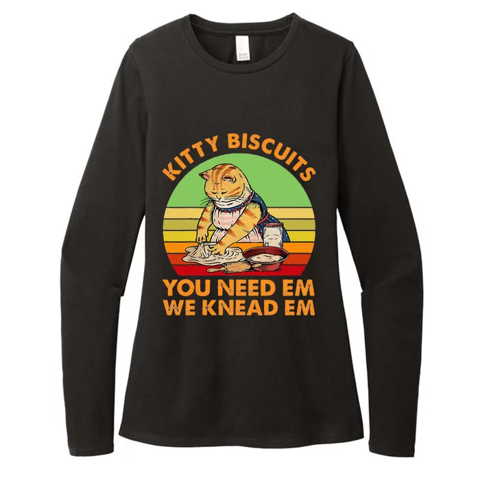 Kitty Biscuits You Need Em We Knead Em Vintage Womens CVC Long Sleeve Shirt