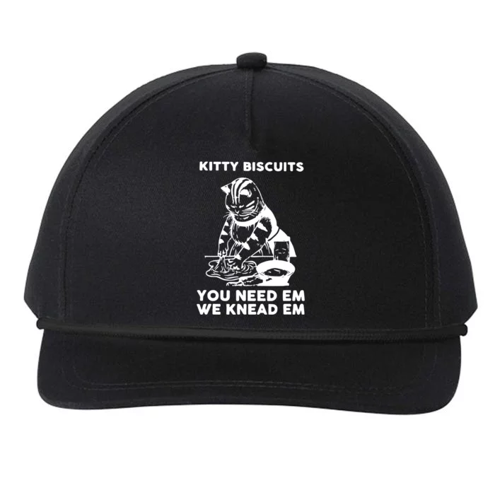 Kitty Biscuits You Need Em We Knead Em Funny Cat Apparel Snapback Five-Panel Rope Hat