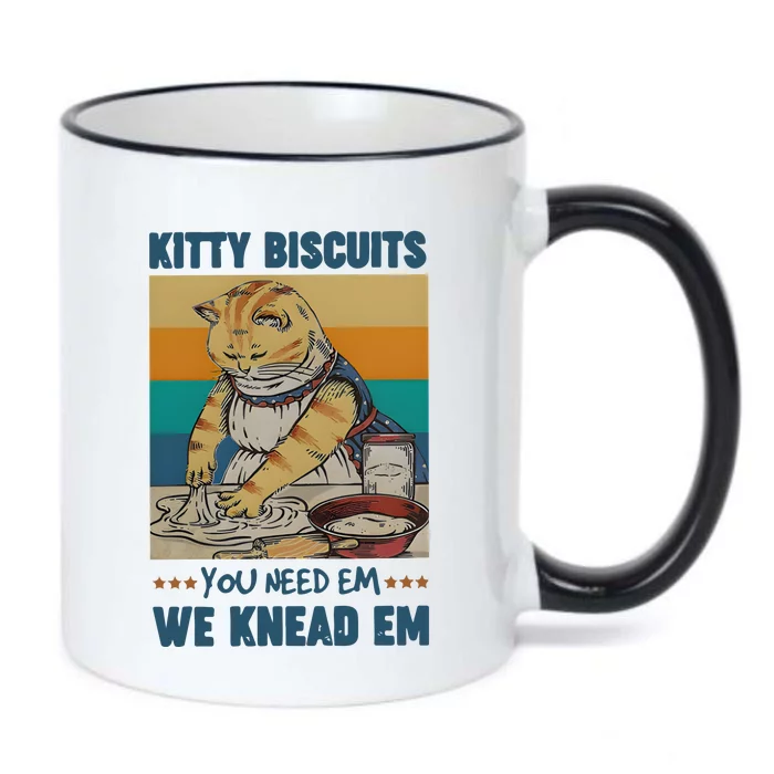 Kitty Biscuits You Need Em We Knead Em Black Color Changing Mug