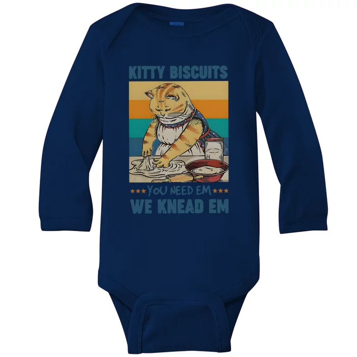 Kitty Biscuits You Need Em We Knead Em Baby Long Sleeve Bodysuit