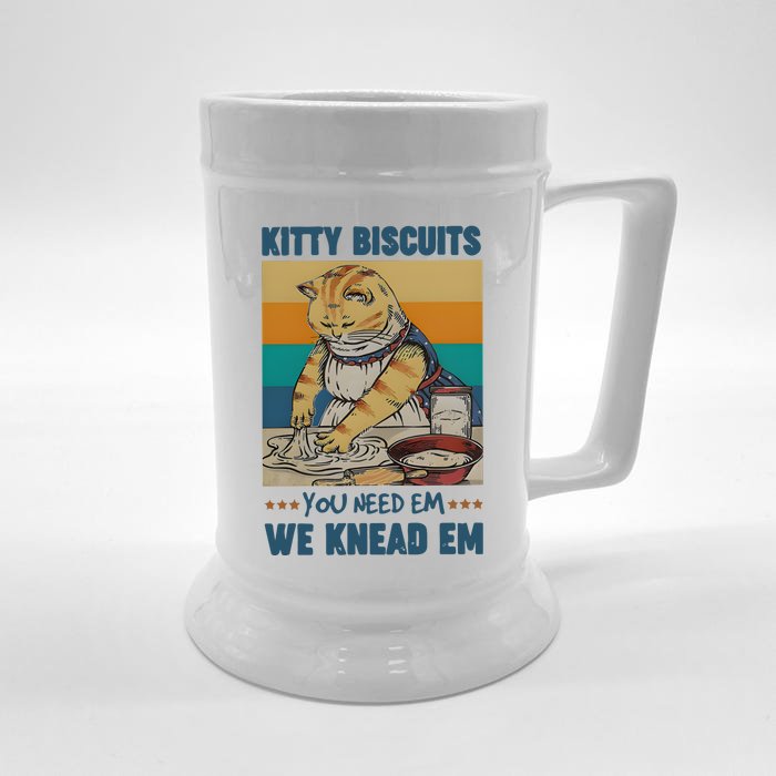 Kitty Biscuits You Need Em We Knead Em Front & Back Beer Stein