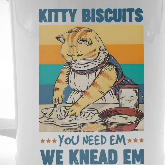 Kitty Biscuits You Need Em We Knead Em Front & Back Beer Stein