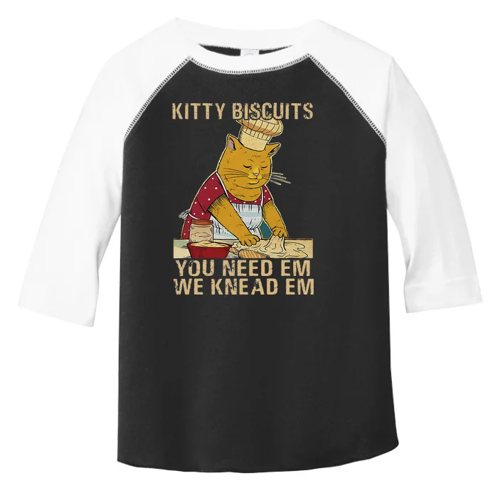 Kitty Biscuits You Need Em We Knead Em Cats Baking Vintage Toddler Fine Jersey T-Shirt