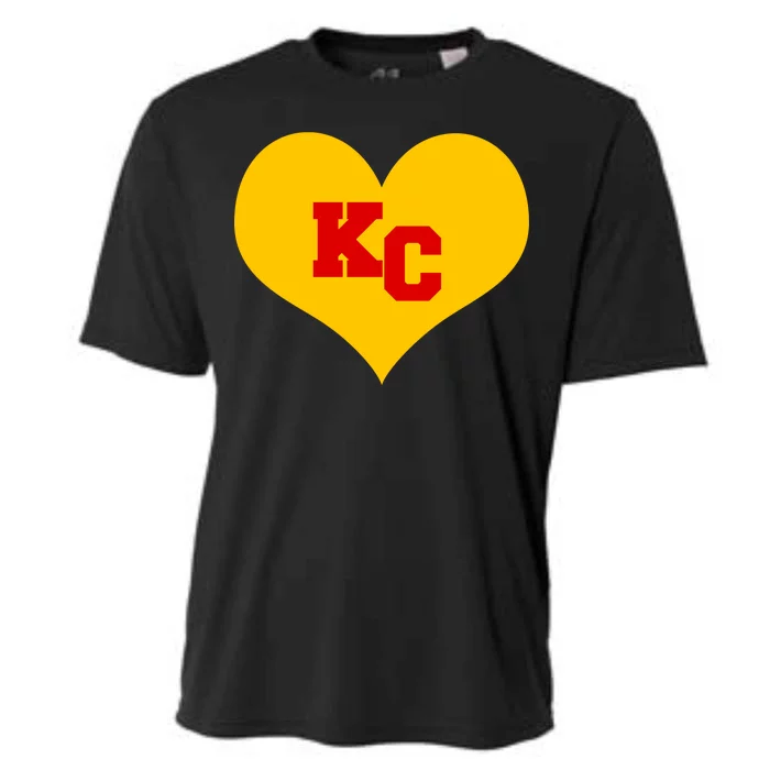 KC Football Heart Kansas City Fan Cooling Performance Crew T-Shirt