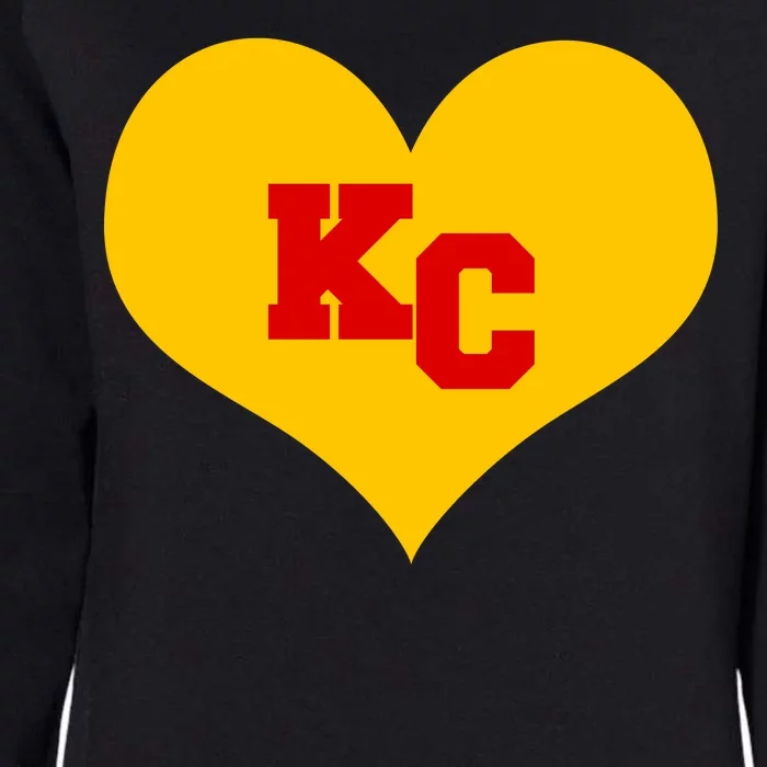 KC Football Heart Kansas City Fan Womens California Wash Sweatshirt