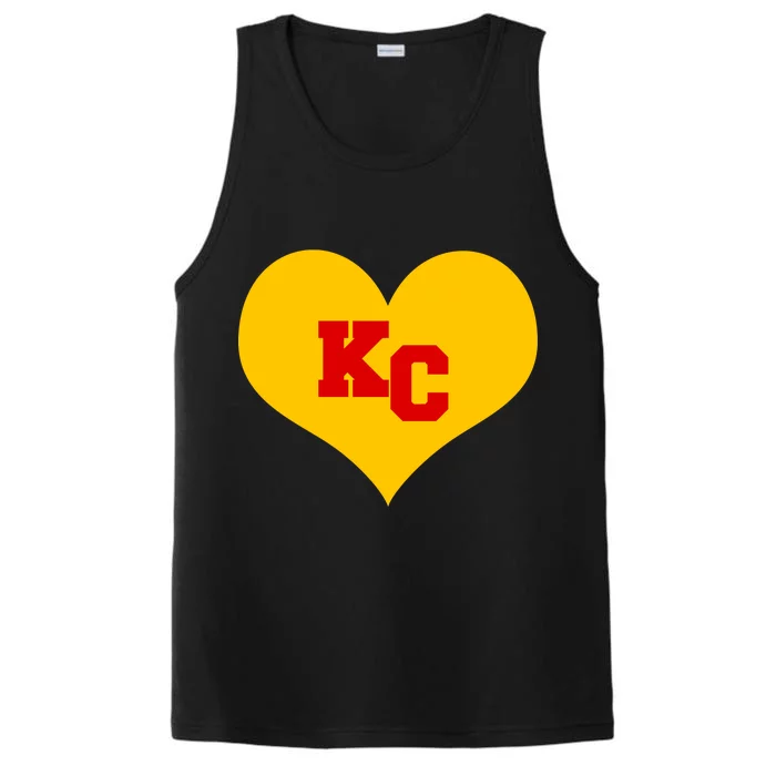 KC Football Heart Kansas City Fan Performance Tank