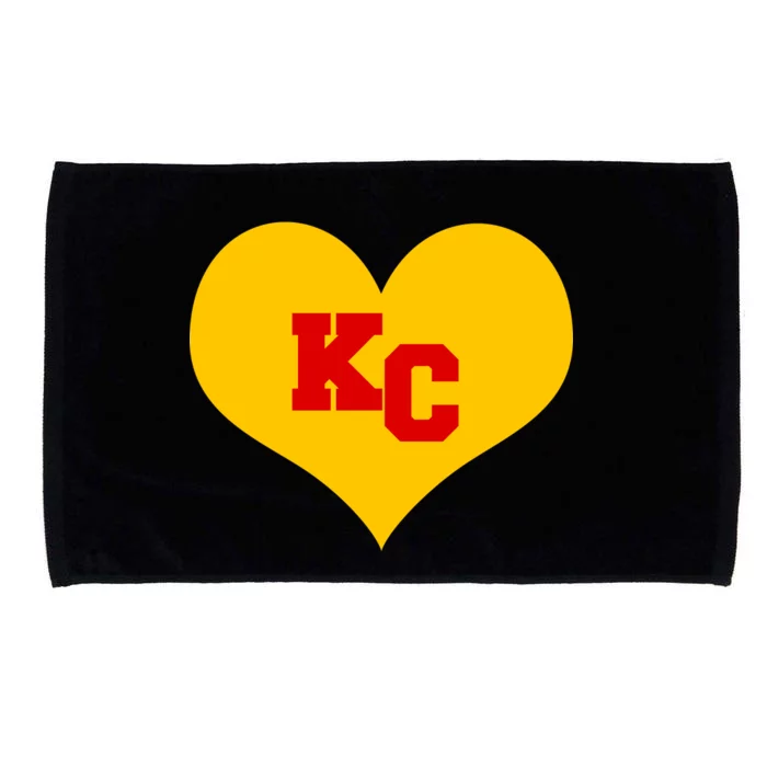 KC Football Heart Kansas City Fan Microfiber Hand Towel