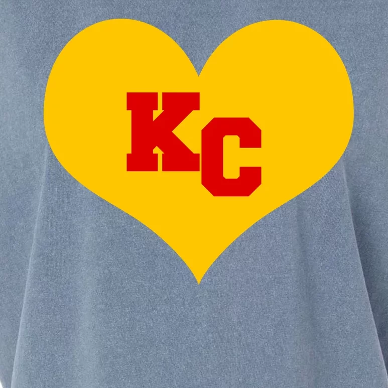 KC Football Heart Kansas City Fan Garment-Dyed Women's Muscle Tee