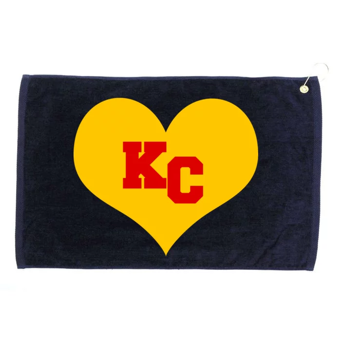 KC Football Heart Kansas City Fan Grommeted Golf Towel